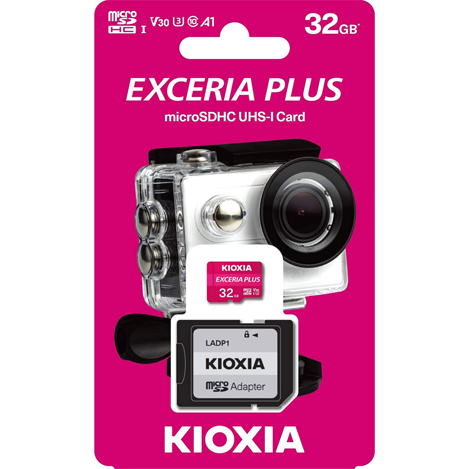Карта памяти KIOXIA (Toshiba) microSDHC Exceria Plus 32GB UHS-I U3 V30 A1 Class 10 + SD-adapter (LMPL1M032GG2)