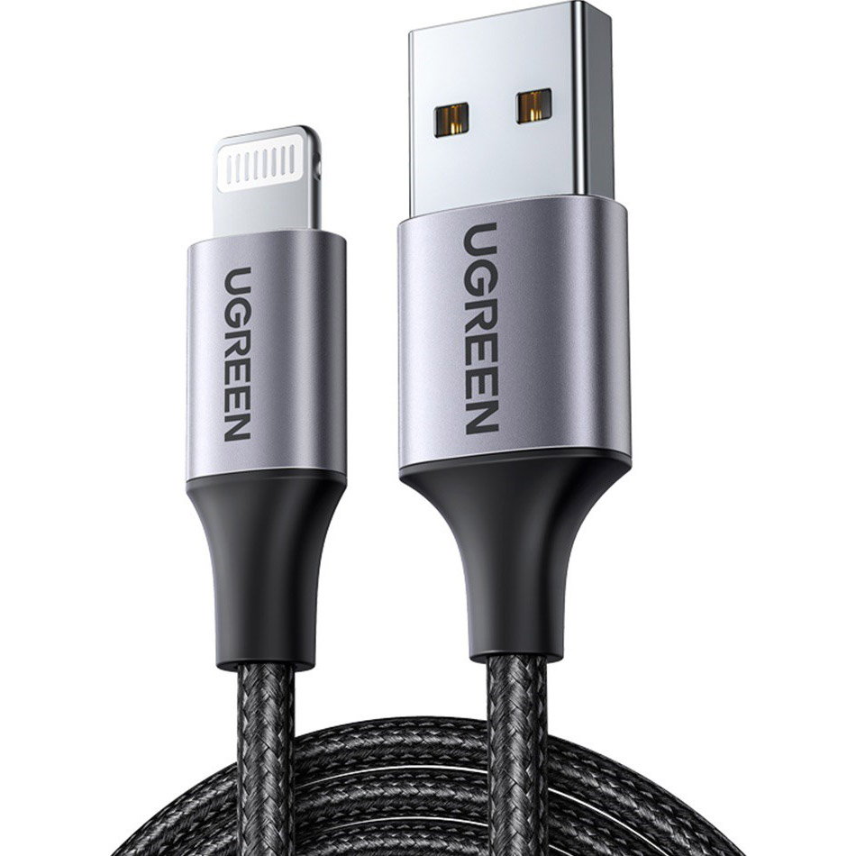 Кабель UGREEN US199 USB-A to Lightning MFi 1м Black (60156)