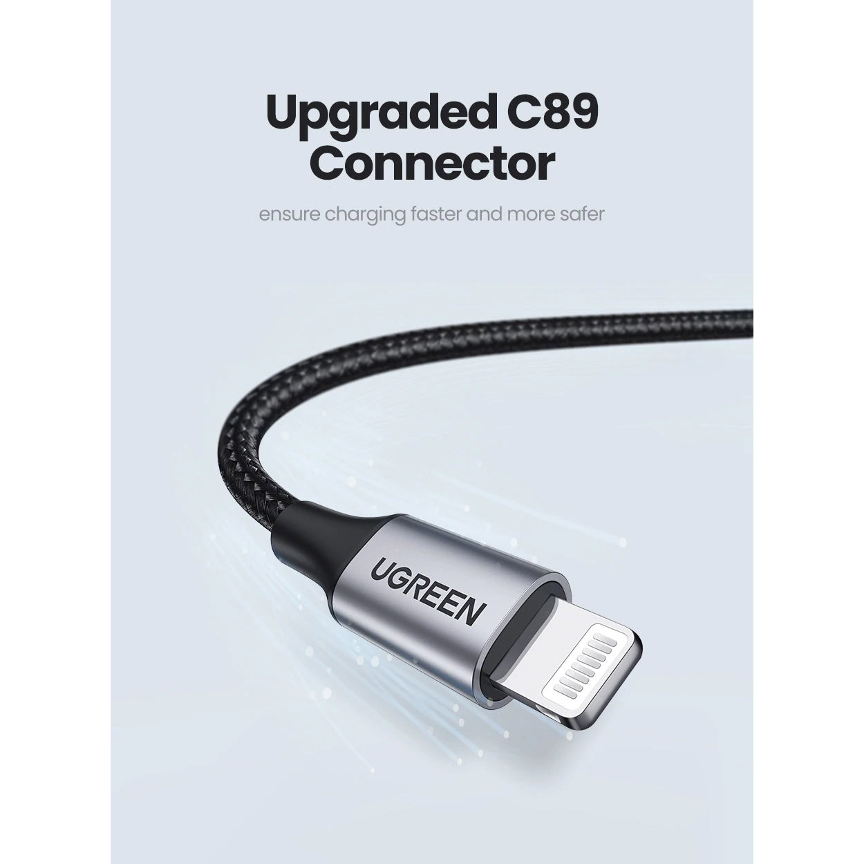 Кабель UGREEN US199 USB-A to Lightning MFi 1м Black (60156)
