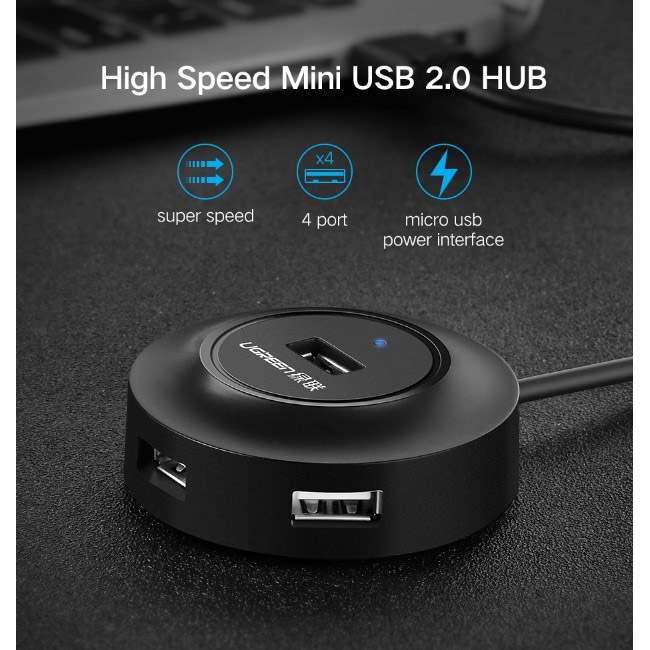 USB хаб UGREEN CR106 4xUSB2.0 Black (20277)