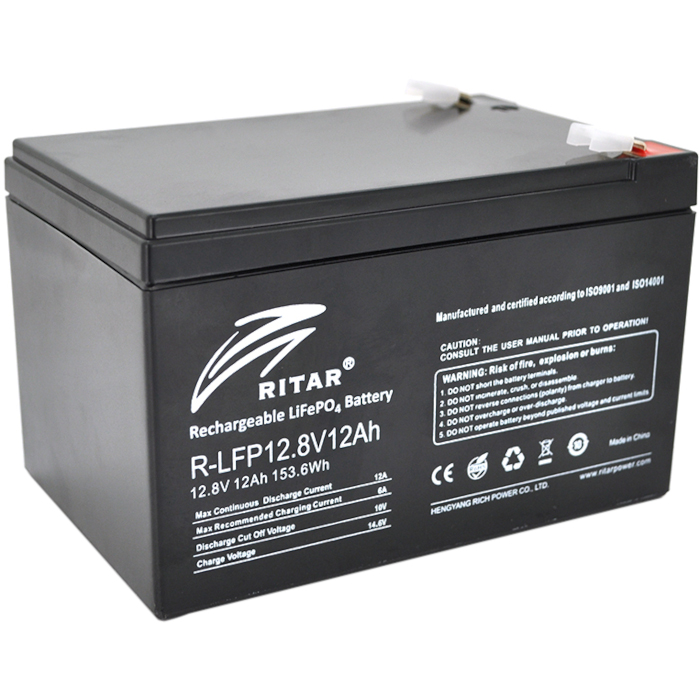 Акумуляторна батарея RITAR LiFePO4 R-LFP 12.8V 18Ah (12.8В, 18Агод, BMS)