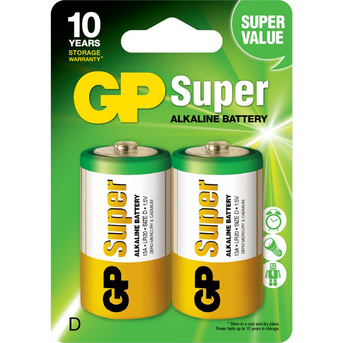 Батарейка GP Super D 2шт/уп (13A-U2)