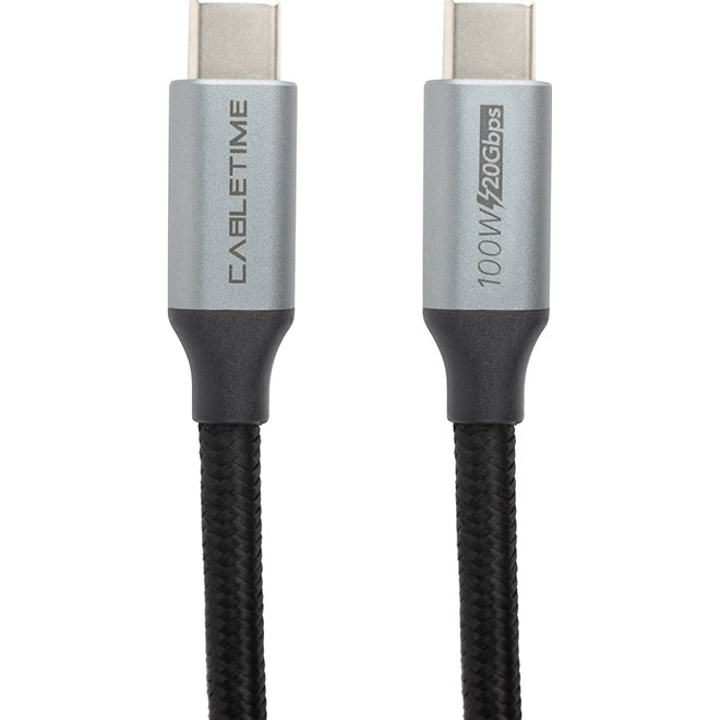 Кабель CABLETIME USB3.1 Type-C 10Gbps, 100W, 4K/60Hz 1м (CA913312)