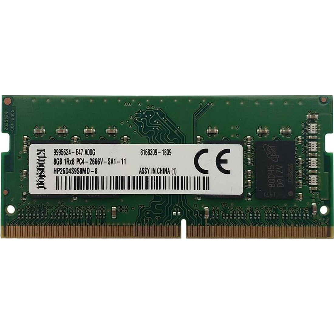 Модуль пам'яті KINGSTON SO-DIMM DDR4 2666MHz 8GB (HP26D4S9S8MD-8)