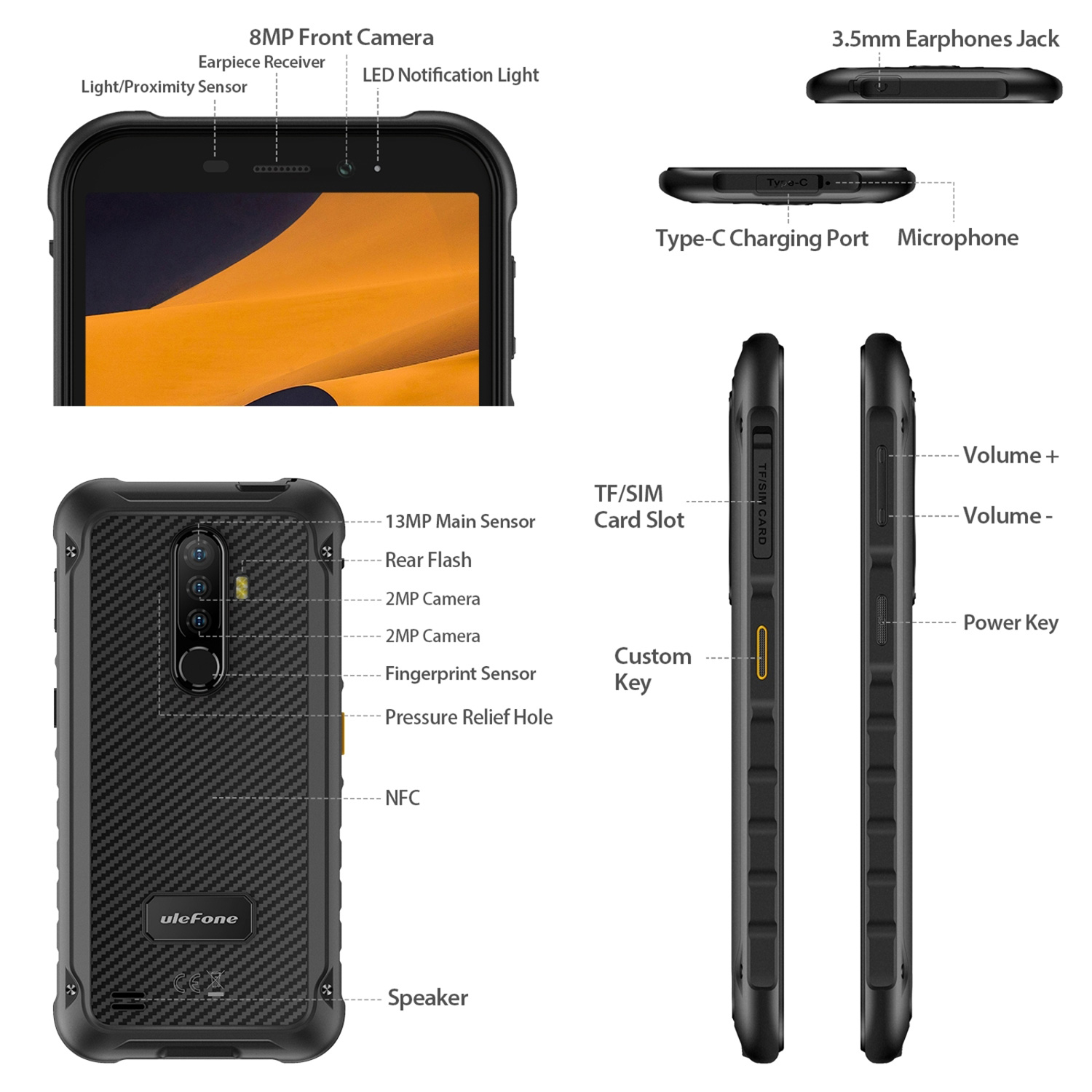 Смартфон ULEFONE Armor X8i 3/32GB Black