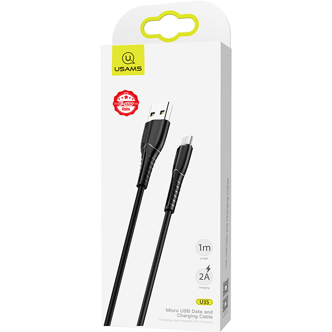 Кабель USAMS US-SJ365 U35 Data and Charging Micro Cable 1м Black (SJ365USB01)