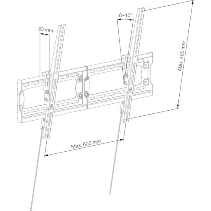 Крепление настенное для ТВ ECG LD 326501 32"-65" Black