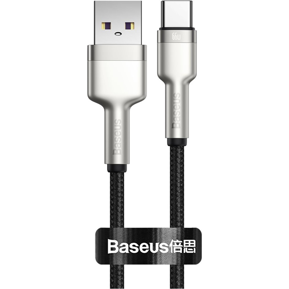Кабель BASEUS Cafule Metal Data Cable USB to Type-C 66W 0.25м Black (CAKF000001)