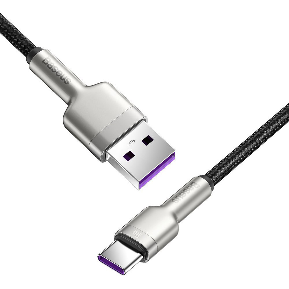 Кабель BASEUS Cafule Metal Data Cable USB to Type-C 66W 0.25м Black (CAKF000001)