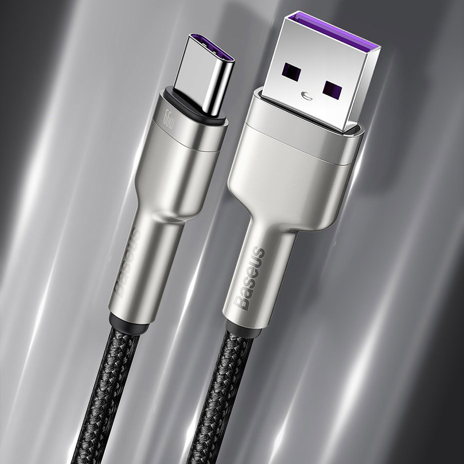 Кабель BASEUS Cafule Metal Data Cable USB to Type-C 66W 0.25м Black (CAKF000001)
