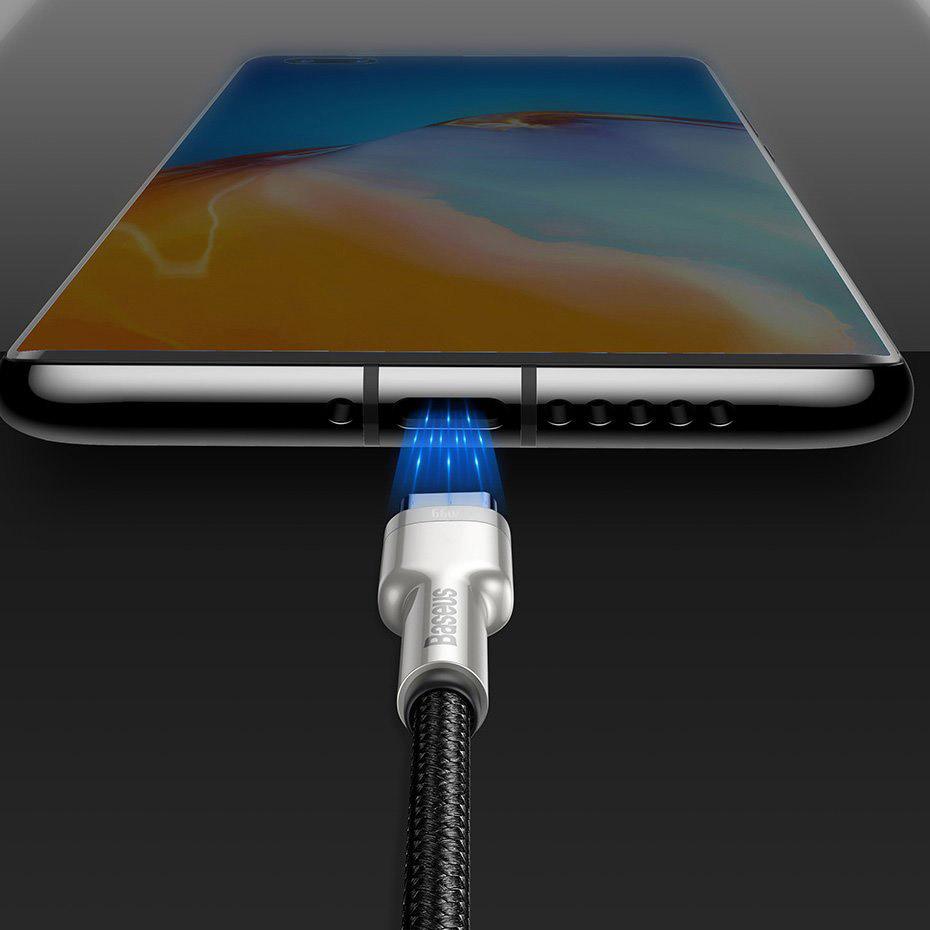Кабель BASEUS Cafule Metal Data Cable USB to Type-C 66W 0.25м Black (CAKF000001)