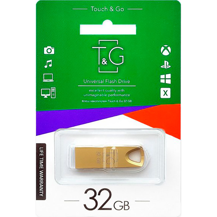 Флэшка T&G 117 Metal Series 32GB USB2.0 (TG117GD-32G)