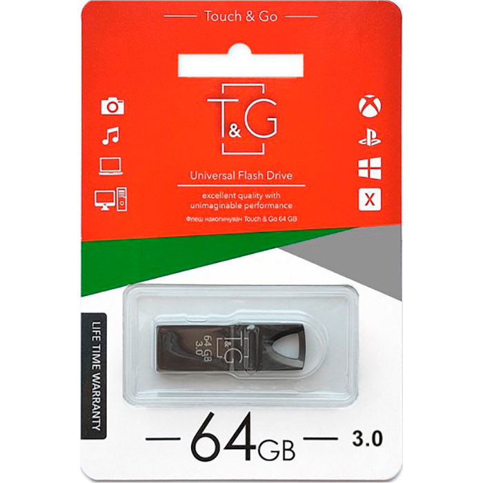 Флешка T&G 117 Metal Series 64GB Black (TG117BK-64G)