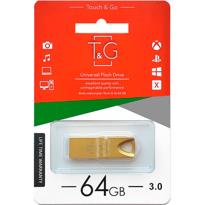 Флэшка T&G 117 Metal Series 64GB USB3.0 (TG117GD-64G)