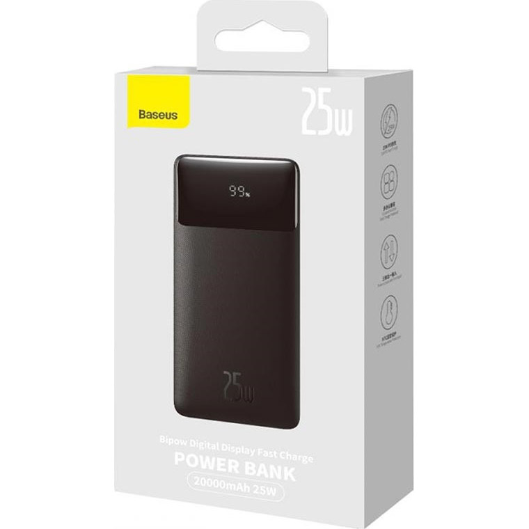 Повербанк BASEUS Bipow Digital Display Fast Charge25W 20000mAh Black (PPBD020301)