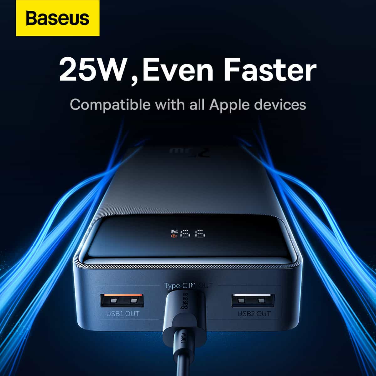 Повербанк BASEUS Bipow Digital Display Fast Charge25W 20000mAh Black (PPBD020301)