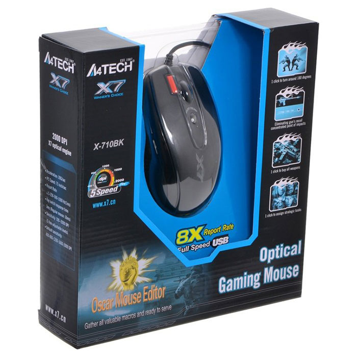 Миша ігрова A4TECH X7 X-710BK Black