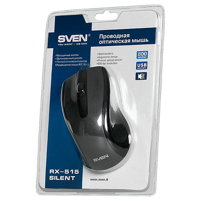 Мышь SVEN RX-515 Silent Black (00530063)