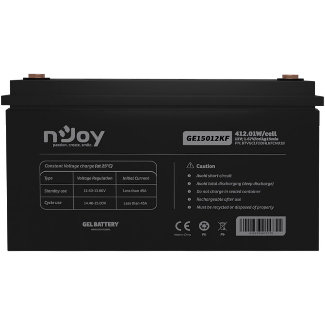 Аккумуляторная батарея NJOY GE15012KF (12В, 150Ач) (BTVGCLTODHLKFCN01B)