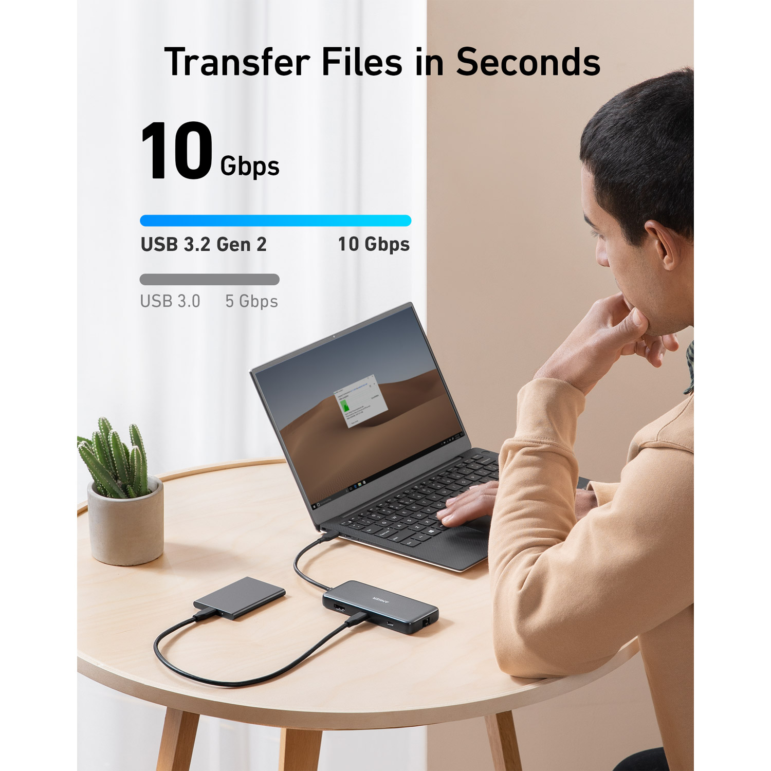 Порт-реплікатор ANKER 555 PowerExpand 8-in-1 100W PD 10Gbps USB-C Data Hub Gray (A83830A2)