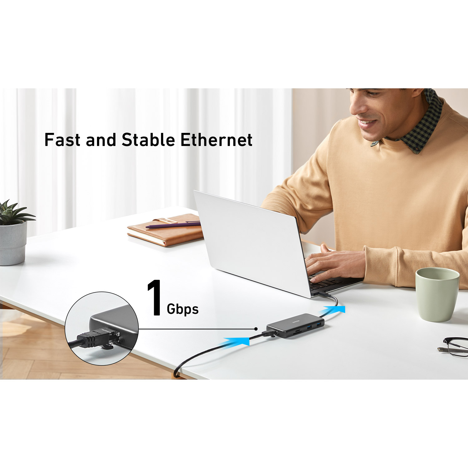 Порт-реплікатор ANKER 555 PowerExpand 8-in-1 100W PD 10Gbps USB-C Data Hub Gray (A83830A2)