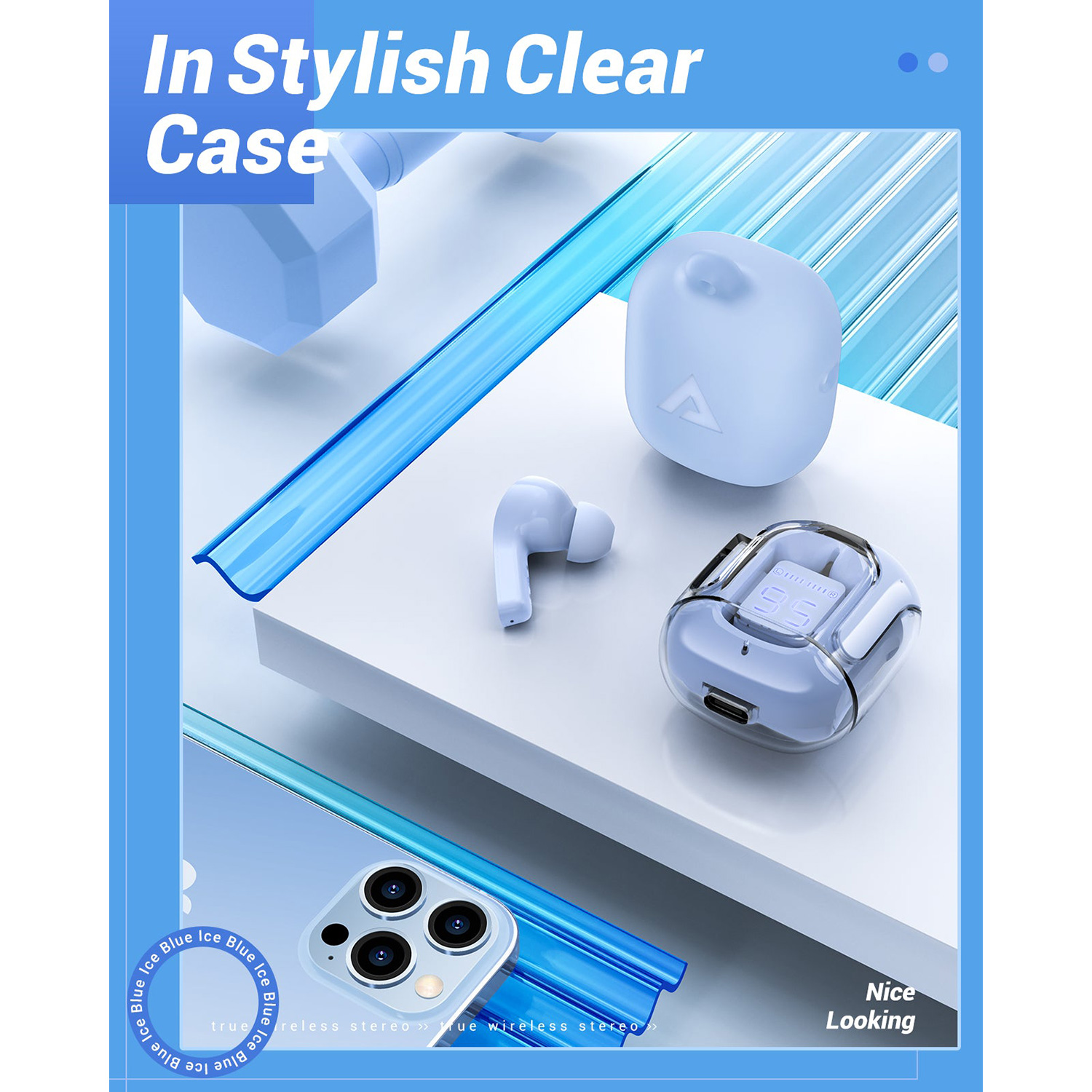 Наушники ACEFAST T6 ENC Ice Blue