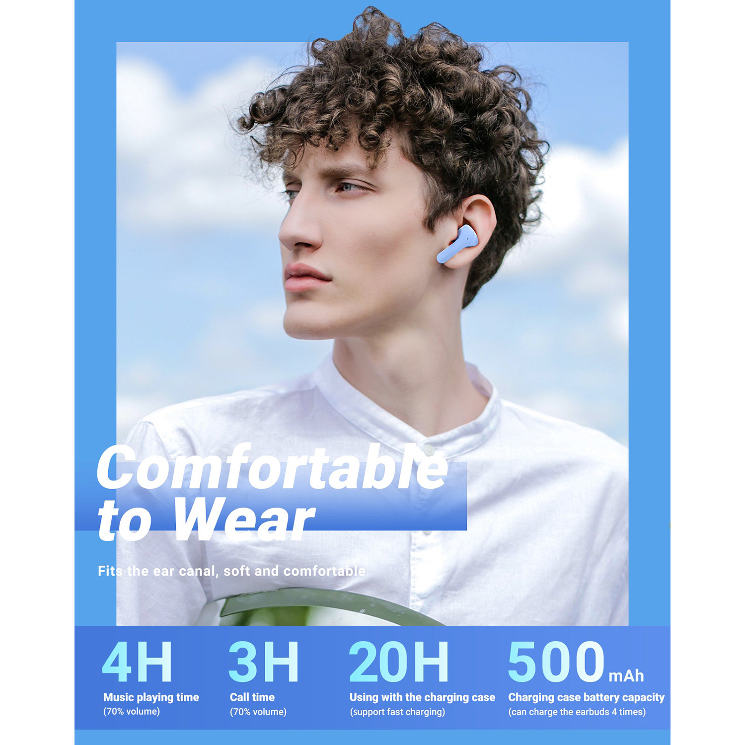 Наушники ACEFAST T6 ENC Ice Blue