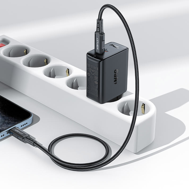 Зарядний пристрій ACEFAST A29 Fast Charge Wall Charger GaN PD50W (2xUSB-C) Black