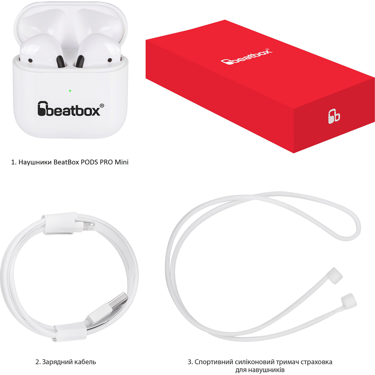 Наушники BEATBOX Pods Pro Mini White