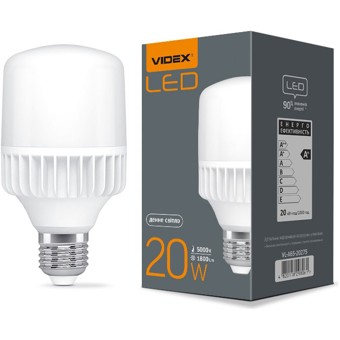 Лампочка LED VIDEX A65 E27 20W 5000K 220V (VL-A65-20275)