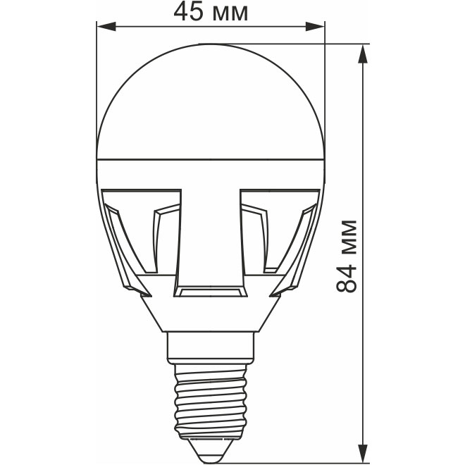 Лампочка LED VIDEX G45 E14 7W 4100K 220V (VL-G45-07144)