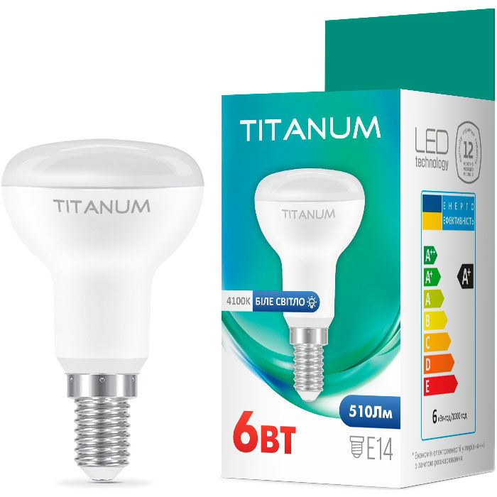 Лампочка LED TITANUM R50 E14 6W 4100K 220V (TLR5006144)