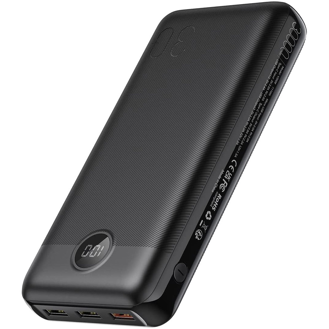 Повербанк VEGER L30 1xUSB-C, 3xUSB-A, PD20W, QC3.0 30000mAh Black