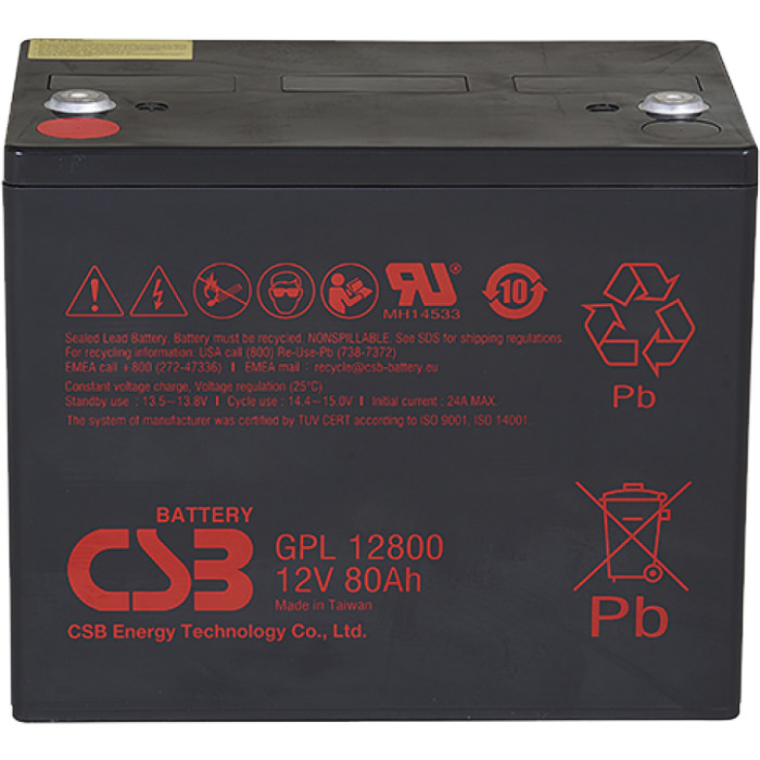 Акумуляторна батарея CSB GPL12800 (12В, 80Агод)