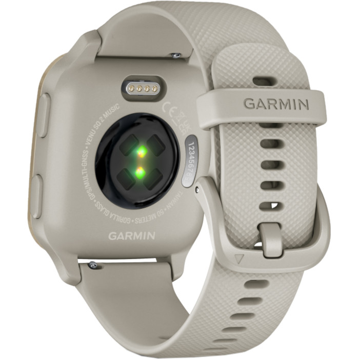 Смарт-часы GARMIN Venu Sq 2 Music 40mm Cream Gold Aluminum Bezel with French Gray Case and Silicone Band (010-02700-82)