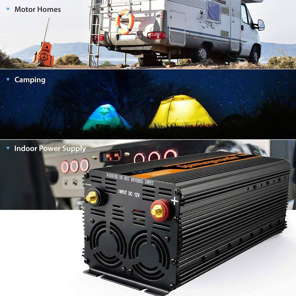 Інвертор напруги EDECOA Pure Sine Wave 2nd Gen 12V/220V 1000W (JD9221010NR)