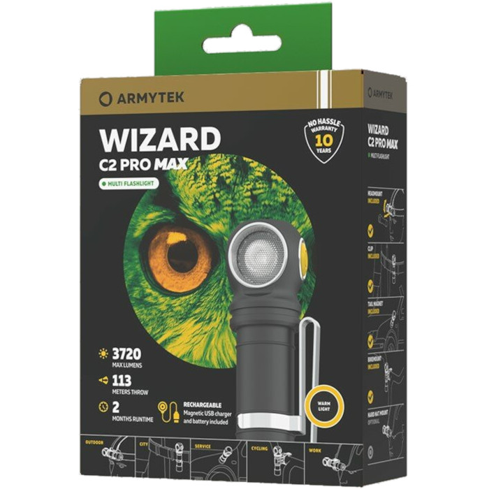 Ліхтар мультифункціональний ARMYTEK Wizard C2 Pro Max Magnet USB Warm Light