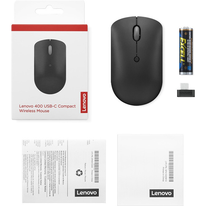 Мышь LENOVO 400 USB-C Wireless Black (GY51D20865)