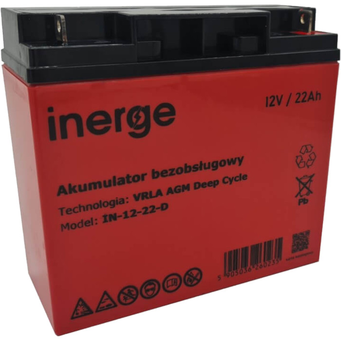 Аккумуляторная батарея INERGE IN-12-22-D (12В, 22Ач)