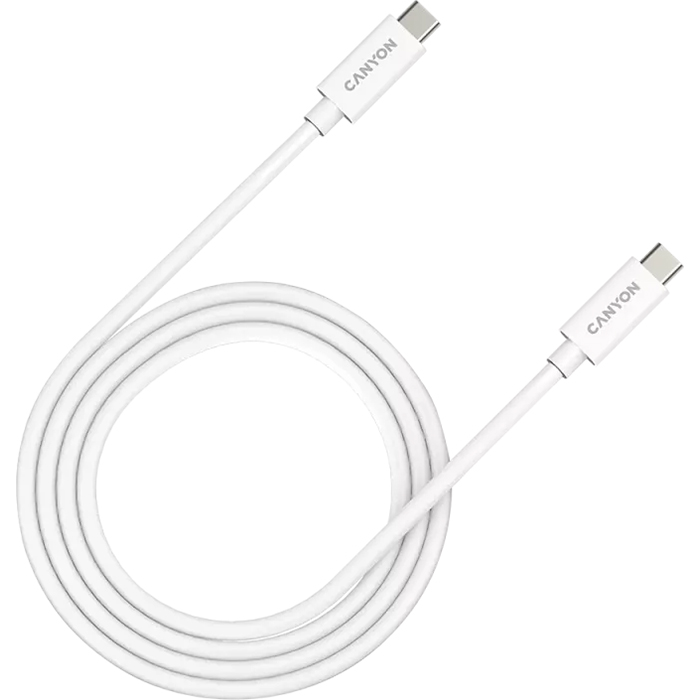 Кабель CANYON UC-44 USB4 Full Featured USB-C to USB-C 240W 1м White (CNS-USBC44W)