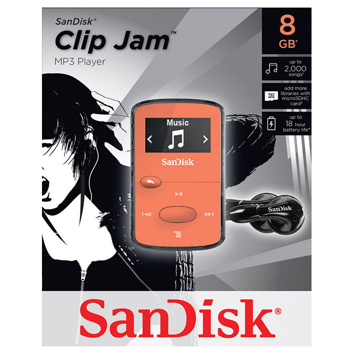 Плеер SANDISK Sansa Clip JAM 8GB Orange