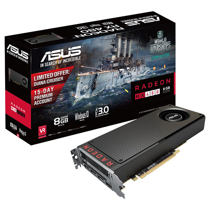 Відеокарта ASUS Radeon RX 480 8GB GDDR5 256-bit (RX480-8G)