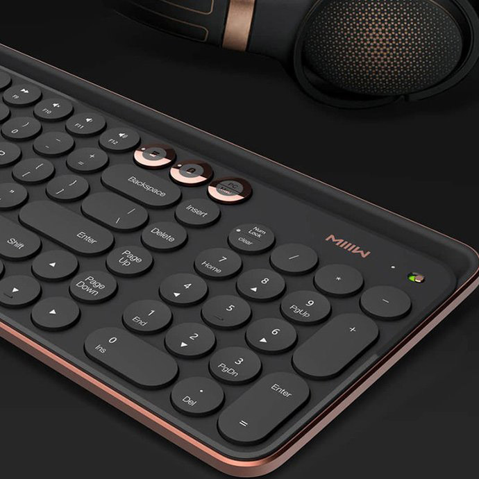 Клавиатура беспроводная XIAOMI MIIIW AIR85+ Bluetooth Dual Mode Golden Black (MWBK01BG)