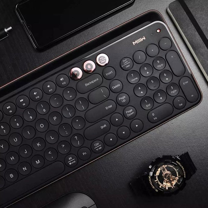 Клавіатура бездротова XIAOMI MIIIW AIR85+ Bluetooth Dual Mode Golden Black (MWBK01BG)