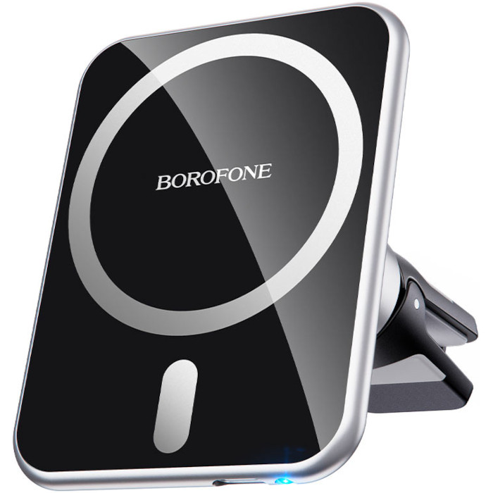 Автодержатель для смартфона с беспроводной зарядкой BOROFONE BH43 Xperience Black/Silver