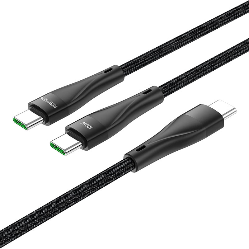 Кабель HOCO U102 Super Type-C to Type-C/Type-C 100W 1.5м Black