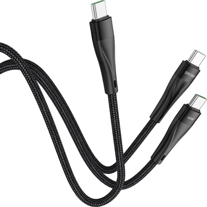 Кабель HOCO U102 Super Type-C to Type-C/Type-C 100W 1.5м Black