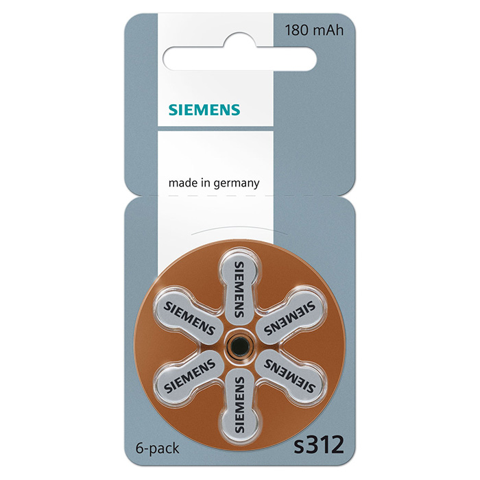 Батарейка для слуховых аппаратов SIEMENS 312 6шт/уп (SIEMENS_S312)