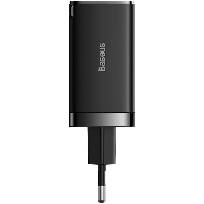 Зарядний пристрій BASEUS GaN5 Pro Fast Charger 2C+U 65W Black w/Type-C to Type-C cable (CCGP120201)