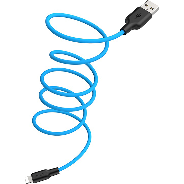 Кабель HOCO X21 Plus USB-A to Lightning 1м Black/Blue